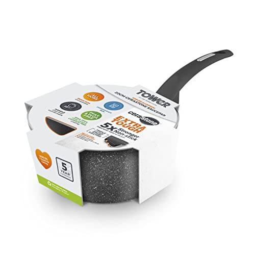 Tower T81219 Cerastone Forged Saucepan - 22cm Diameter | Non-Stick | Graphite 12
