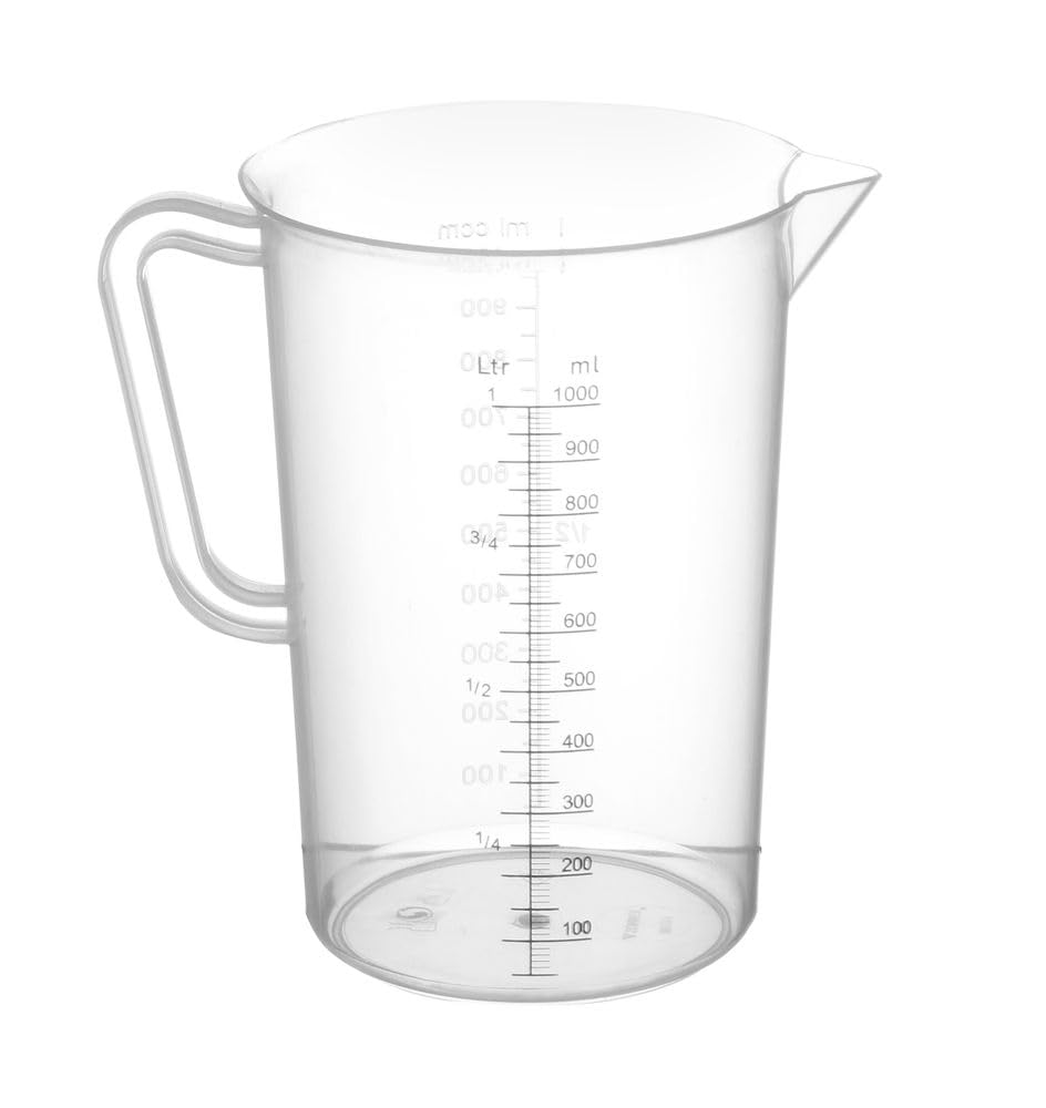 HENDI Polypropylene Measuring Jug - 1 L Capacity | Heat Resistant to 110°C | Transparent 1