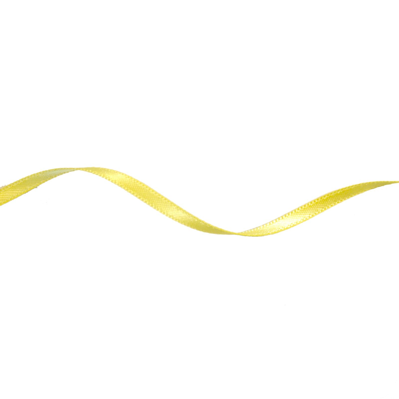 Vaessen Creative Satin Ribbon - Double-Sided Sheen | 6mm Wide, 10m Long | Pastel Yellow 4