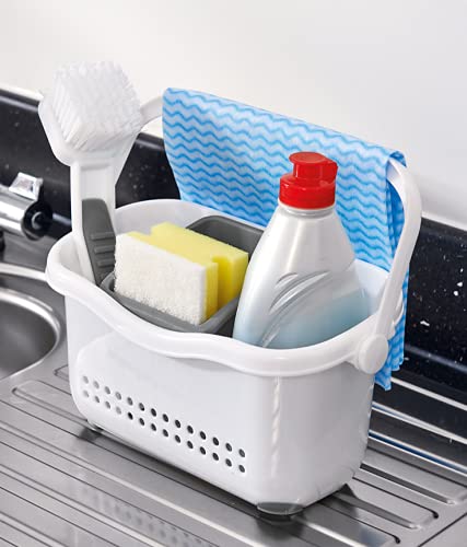 Addis 517764 Premium Sink Cutlery Storage Caddy | White/Grey | 12 x 24 x 20.5 cm 4