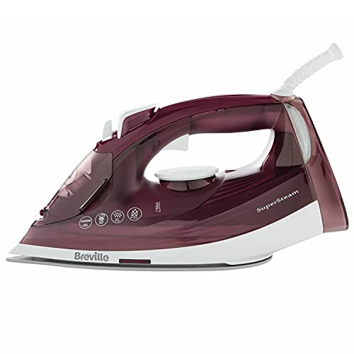 Breville SuperSteam Steam Iron - 2400W | 180g Steam Shot | Ceramic Soleplate | Red 11