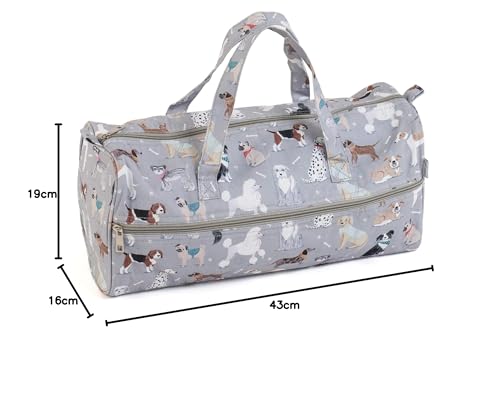 Hobby Gift Knitting Bag - Grey Dogs Design | 100% Cotton | Fits Needles up to 40cm 7