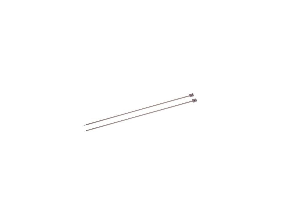 Pony Classic Knitting Pins - Single Ended | 25cm Length | 3.25mm Diameter | White ABS 1