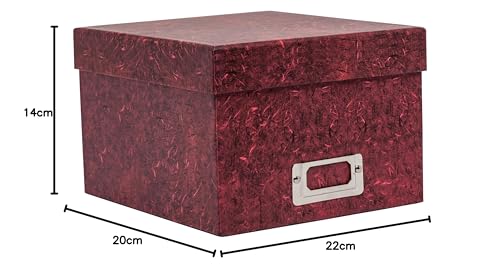 Hampton Frames Photo Storage Box - Holds 700 5x7 Photos | Red Marble Effect | Acid/Lignin Free 6