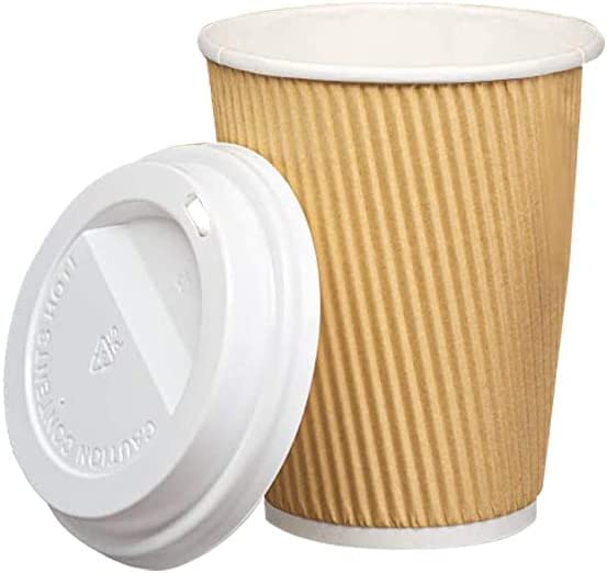 Zuvo Ripple Takeaway Paper Coffee Cups with Lids - Triple-Wall Insulation | 8 OZ | 30 Count 5