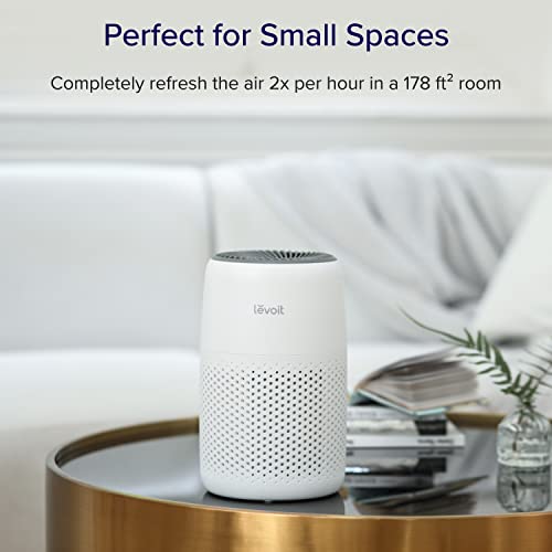 Levoit Core Mini Air Purifier for Home & Bedroom | 3-Layer HEPA Filter | 34㎡ Coverage | Aroma Pad 12