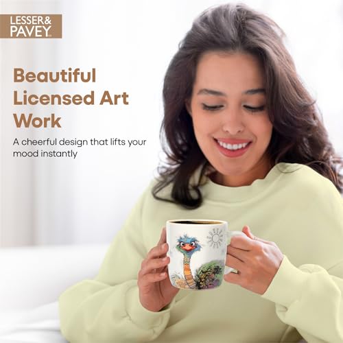 Lesser & Pavey Bug Art Oscar Ostrich Ceramic Coffee Mug | Fine China Design | 290g 4