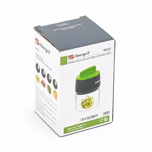 Ibergrif M522 Vegetable Spiralizer - 4 Functions, Compact & Portable | Black Green 10