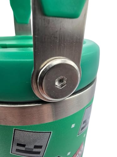 HOX Minecraft 900ml Thermal Travel Mug Water Bottle Tumbler - Leakproof Straw & Handle 3
