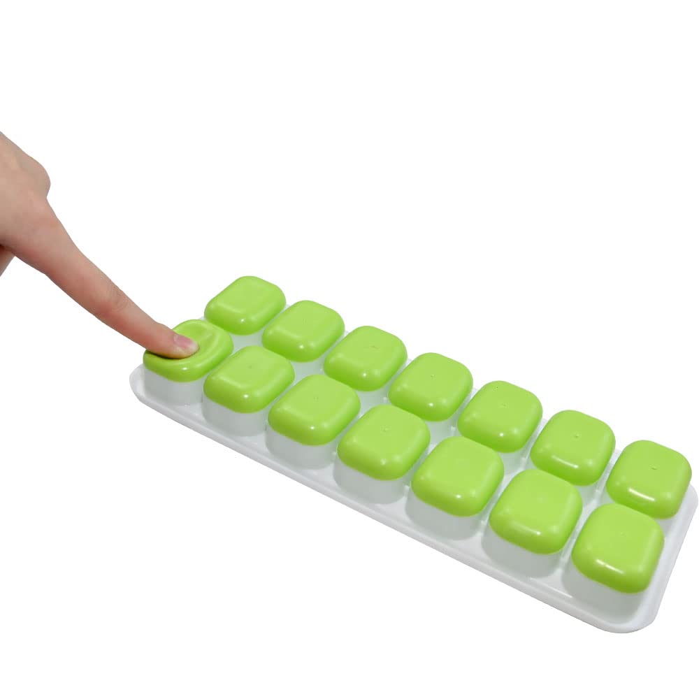 RAM ONLINE Ice Cube Tray Set - 4 Pack Silicone Moulds with Stackable Lids | BPA Free 6