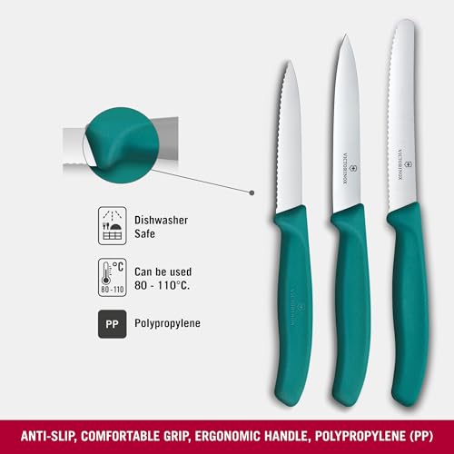 Victorinox Swiss Classic 3-Piece Kitchen Knife Set - Paring, Tomato/Table, Bread Roll Knives | Dishwasher Safe 3