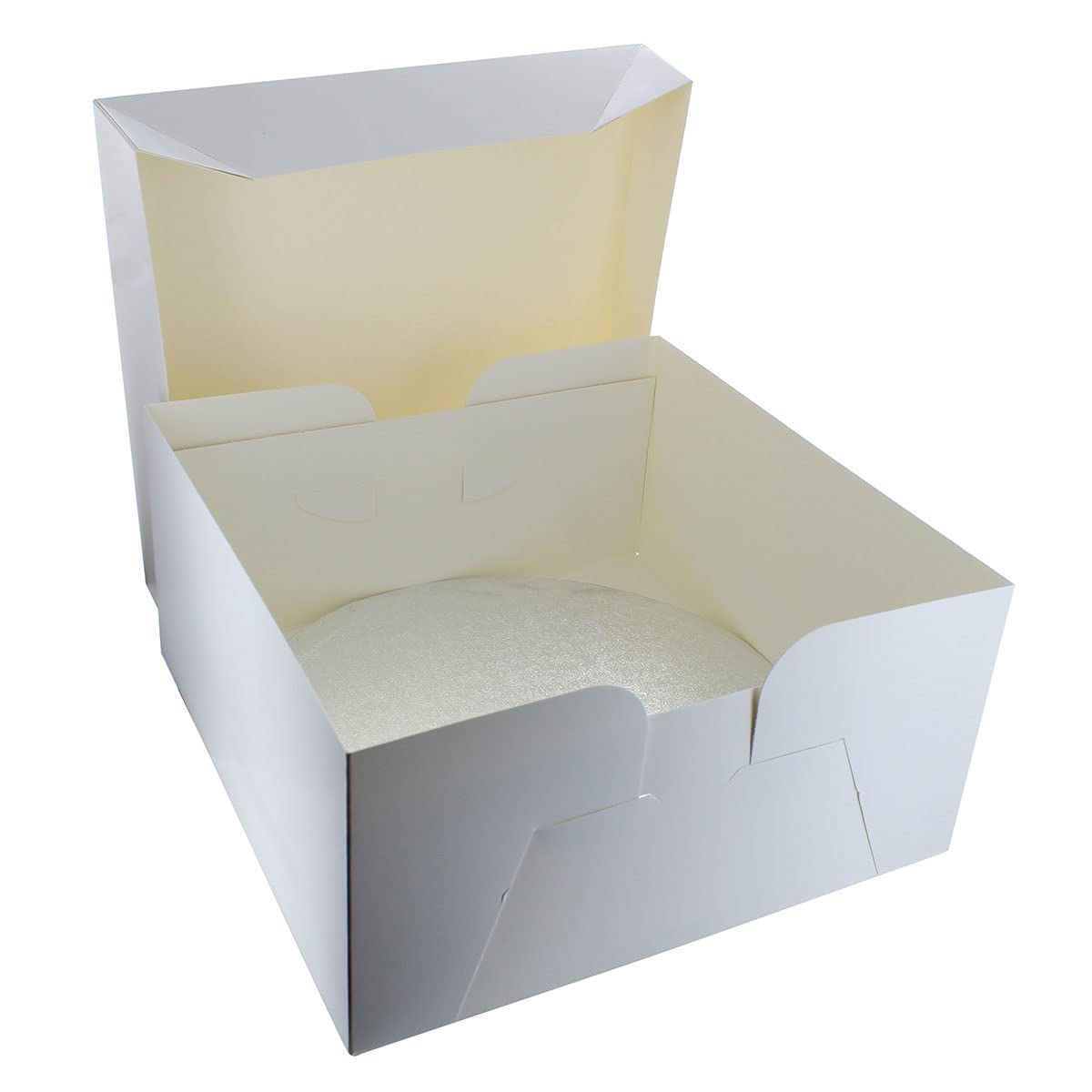 Culpitt 10' Round Silver Cake Drum Board & White Cake Box Combo | Sturdy Support 3