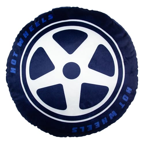 Character World Hot Wheels Officially Licensed Shaped Round Cushion | 40cm x 40cm | Reversible 3