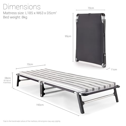 JAY-BE Mobile Folding Bed with Comfort Mattress | Single | Galvanised Steel Frame 3