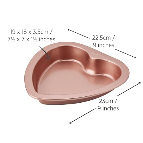 Wiltshire Rose Gold Heart Cake Pan - 19cm Non-Stick Carbon Steel | Oven Safe up to 220°C 2