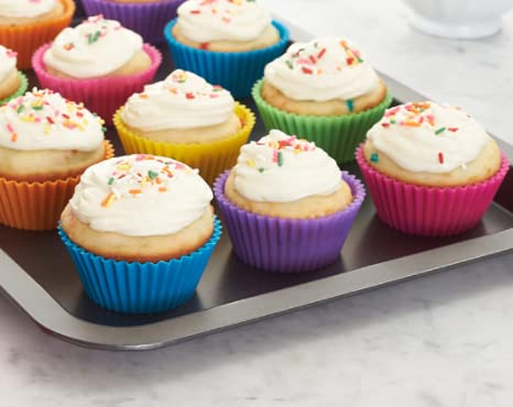 Zuvo Reusable Baking Cups - 24 Pack Silicone Muffin Molds | Non-Stick & Dishwasher Safe 5