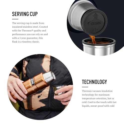 Thermos Stainless Steel Drink Flask 0.47L Midnight Blue | Vacuum Insulated | Hot 18 Hrs/Cold 24 Hrs 3