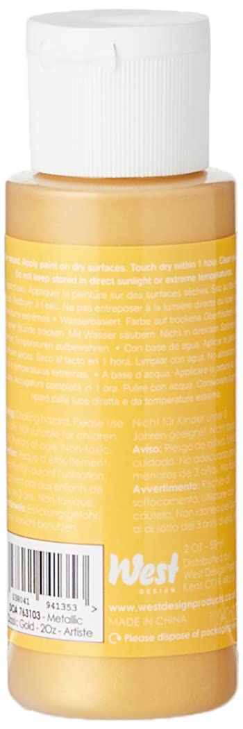 DOCRAFTS ARTISTE Acrylic Paint - Metallic Classic Gold | 59 ml (2 Oz) | Quick-Drying 2
