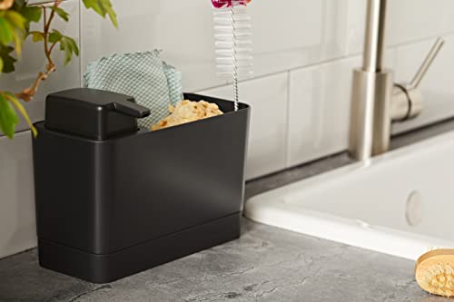 Brabantia Sink Organiser Set with 250ml Soap Dispenser | Dark Grey Plastic | 5 Year Guarantee 7