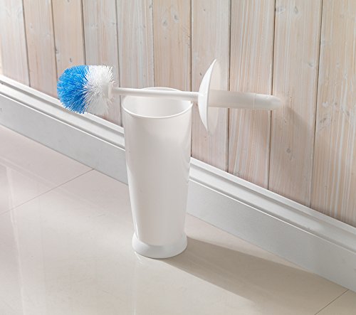 Addis Closed Toilet Brush Set - Hygienic Design | Plastic | White | 12.5 x 12.5 x 39 cm 3