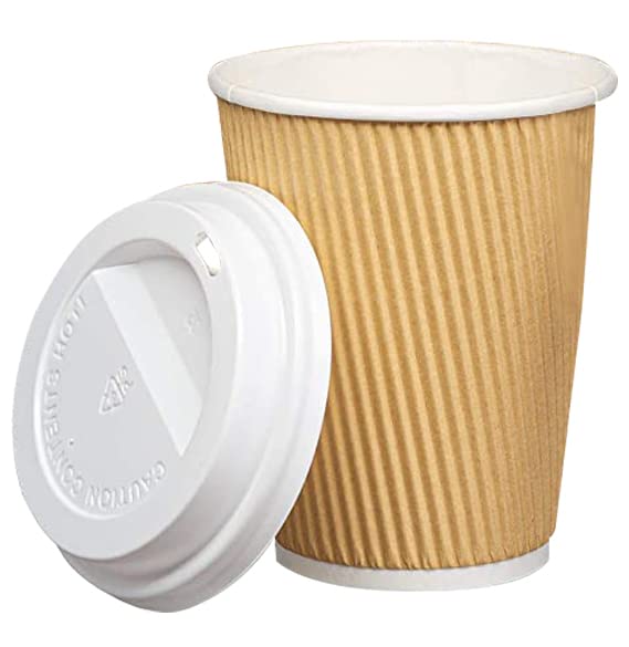 Zuvo Ripple Takeaway Paper Coffee Cups with Lids - Triple-Wall Insulation | 8 OZ | 30 Count 4