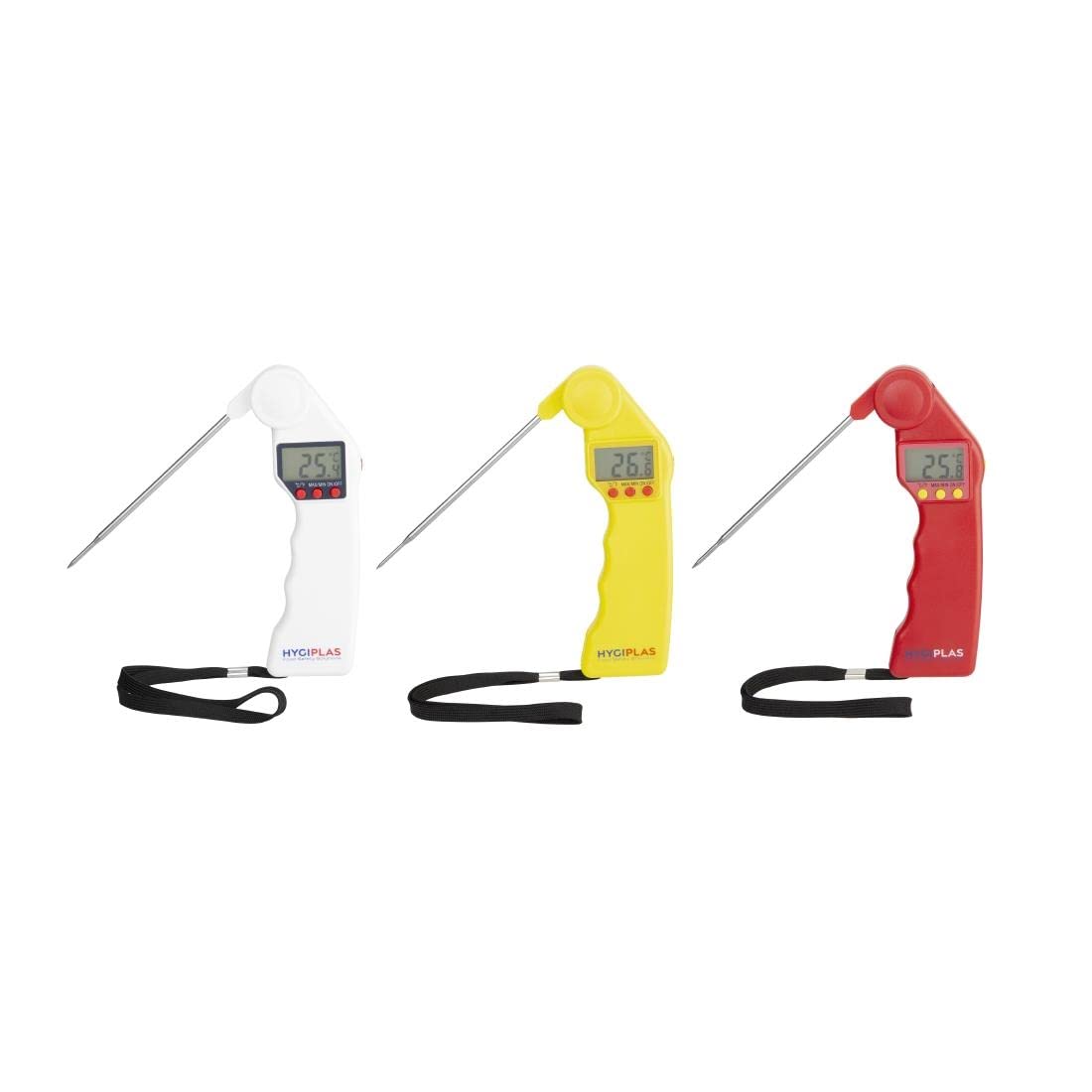 Hygiplas Easytemp Digital Meat Thermometer - Yellow | Fold-Away Probe | -50°C to 300°C 5
