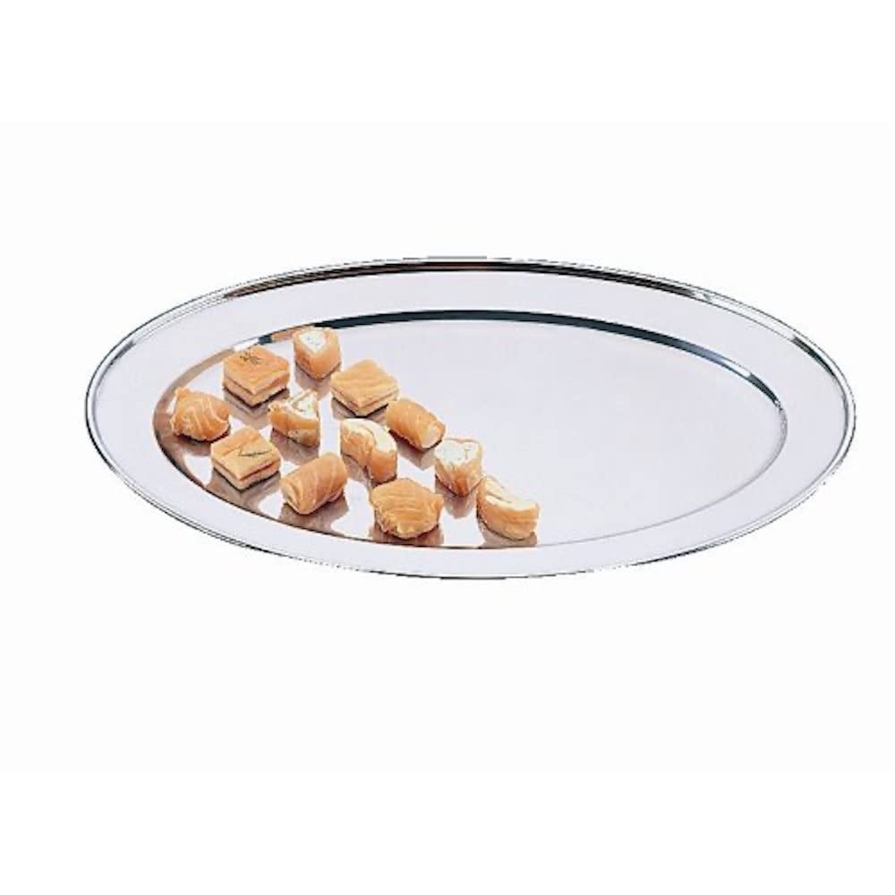 Olympia K362 Stainless Steel Oval Serving Tray Platter - 10 Inch (251mm) | Silver Finish