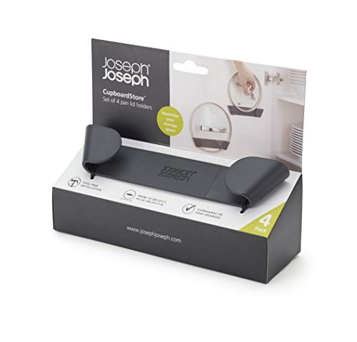 Joseph Joseph CupboardStore Set of 4 In-cupboard Pan Lid Holders - Grey | Fits 16-24cm Lids 11