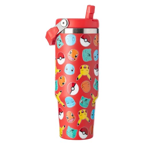 HOX Pokémon Stainless Steel Tumbler - 850ml Capacity | Keeps Cold 17 Hrs | Handle