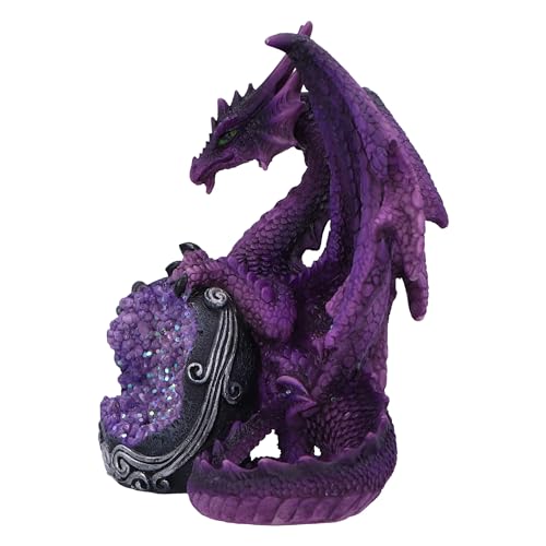 Nemesis Now Guardian of the Geode Dragon Figurine | 11.5cm Resin Collectible | Purple 7