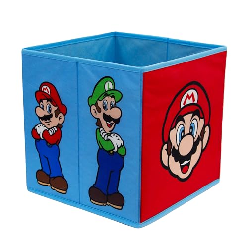 Character World Nintendo Super Mario Storage Boxes - 2 Pack Foldable Cubes | 30cm x 30cm 3