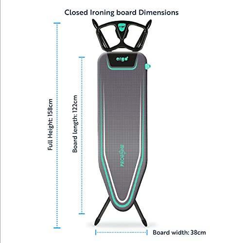 Minky Ergo Prozone Ironing Board - 122 x 38cm Size | Ergo Rest | Flex Guide 3