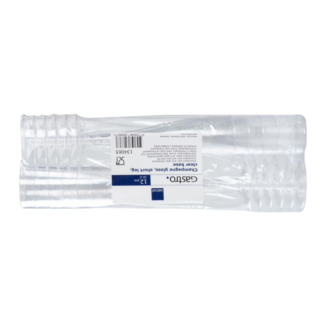 ABENA Plastic Champagne Flutes - 3oz Capacity, Pack of 12 | Reusable & Stackable 7