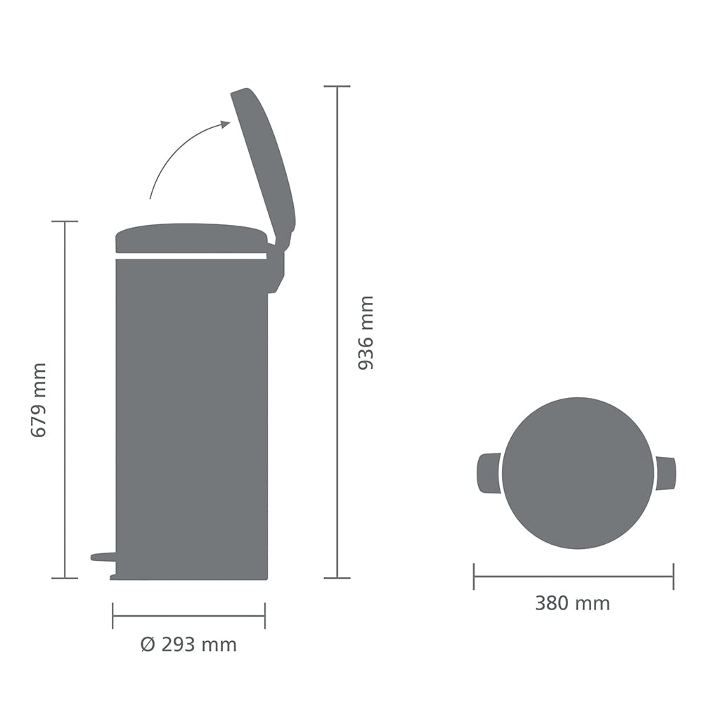 Brabantia NewIcon Pedal Bin - 30L Kitchen Waste Bin | Soft Beige | Soft Closing Lid 6