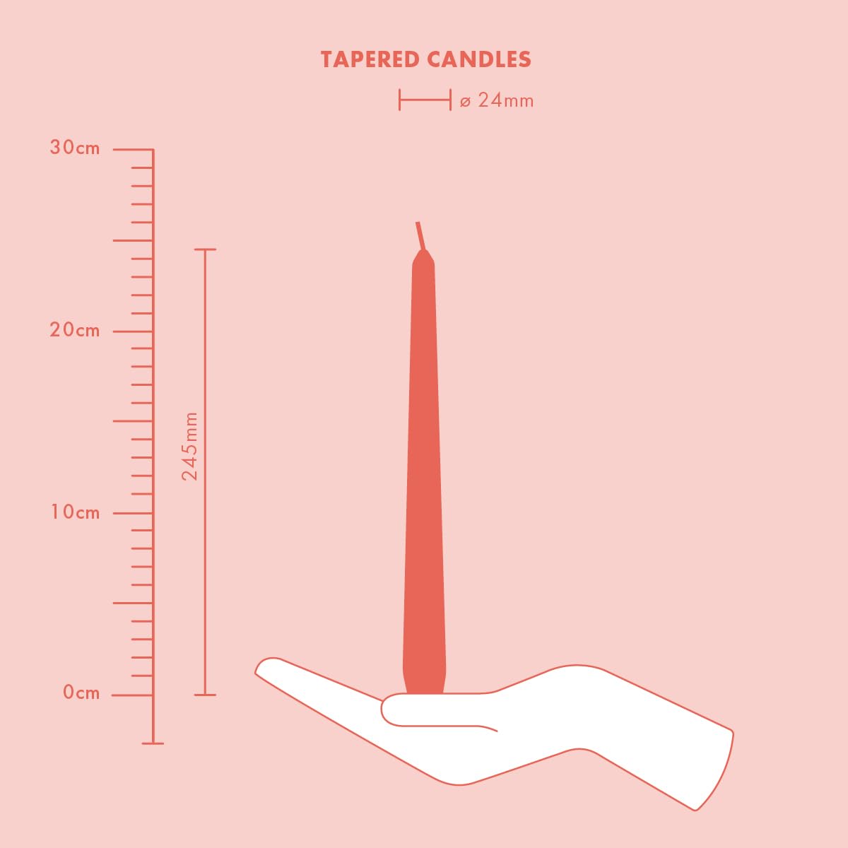 BOLSIUS Tapered Dinner Candles - Delicate Red | 8-Pack | 7 Hour Burn Time | Unscented 5