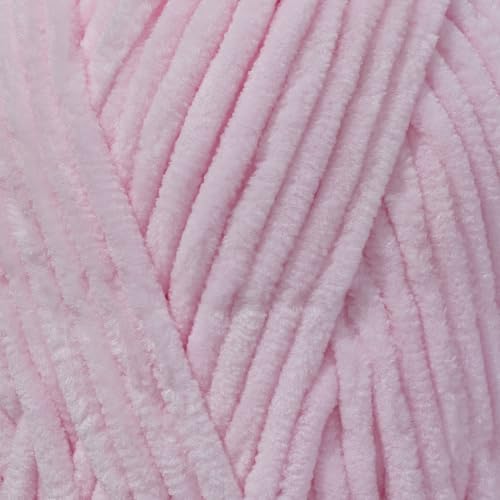 Utopia Crafts Velvet Lux Chenille Yarn - Super Soft Chunky Weight | 100g Pink Swan 2