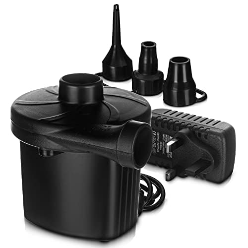 airzzZ 240V Electric Air Pump - Fast Inflate/Deflate with 3 Nozzle Sizes | 150W Power 1