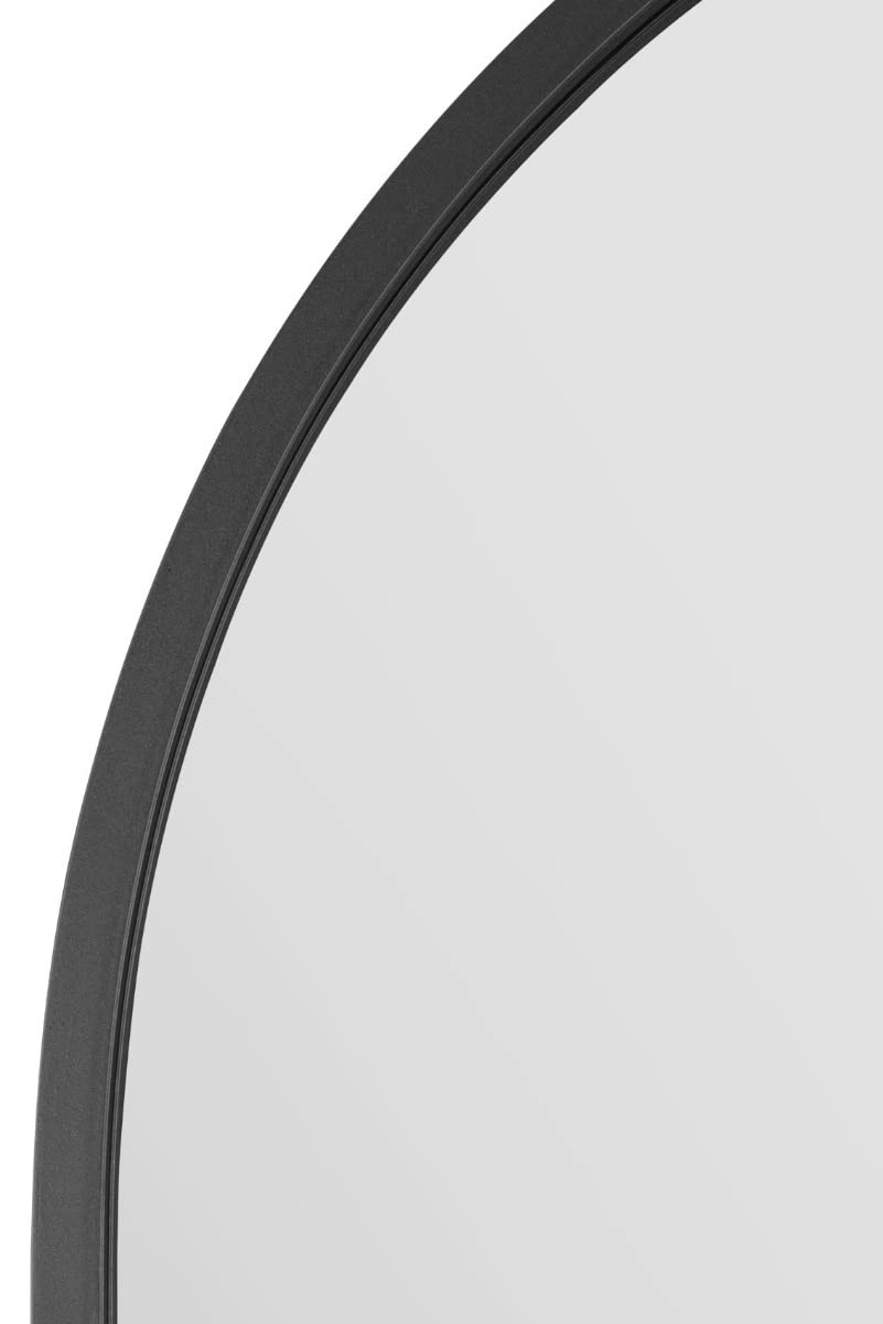 MirrorOutlet The Arcus - Metal Frame Arched Wall/Leaner Mirror | 180 x 90cm | Black 4