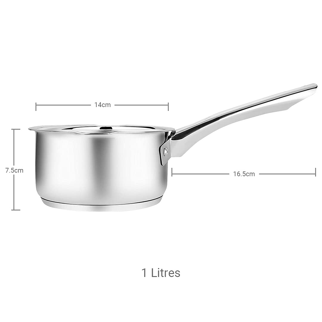 Penguin Home Professional Stainless Steel Milk Pan - 14 cm, 1 L Capacity | Induction Safe 5