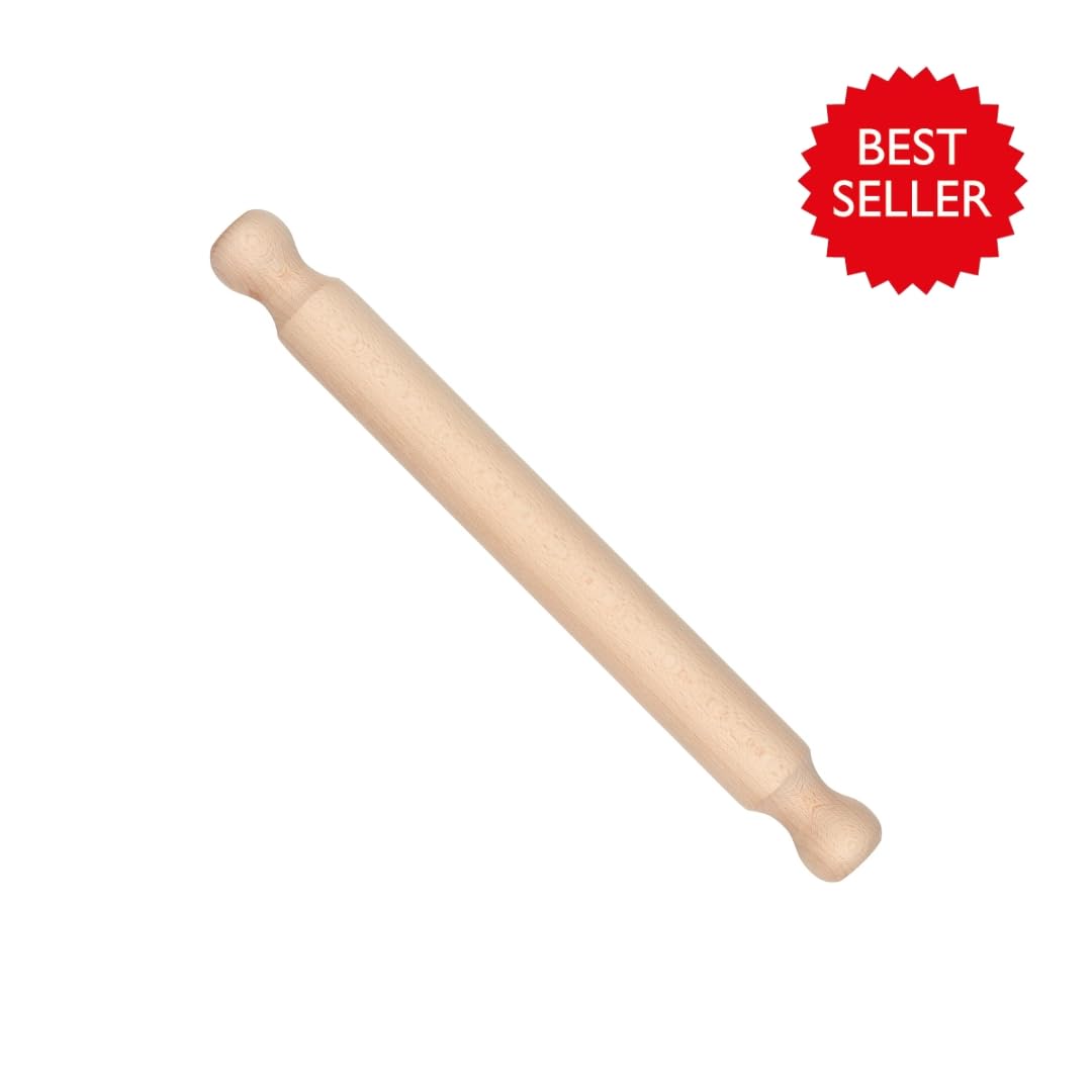Tala FSC Certified Beechwood Rolling Pin - 40cm Length | Beige Wood 5