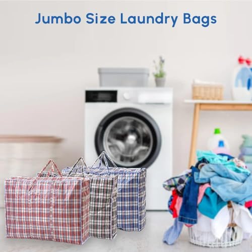 1ABOVE Jumbo Reusable Laundry Bags - 5 Pack, Waterproof, Heavy-Duty Handles & Zipper | 70x60x28cm 3