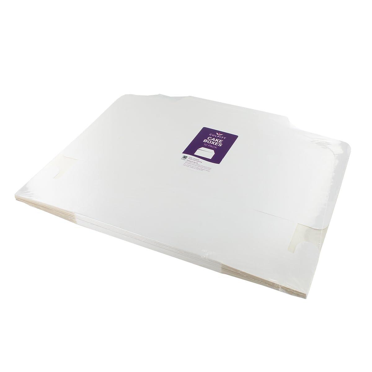 Culpitt White Folding Cake Boxes - 6' x 6' Food Safe Container | 10 Pack 5