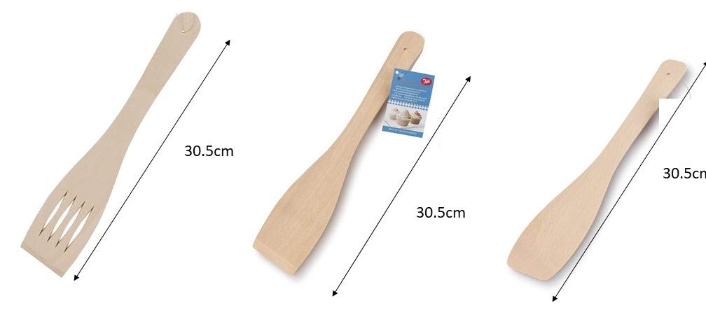 Tala Wooden Spatula Set - Complete 3 Piece Set for Non-Stick Cookware | FSC Certified Beechwood 2