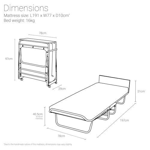 JAY-BE Supreme Automatic Folding Bed with Rebound e-Fibre Mattress - Single Size, 160kg Max User Weight 3