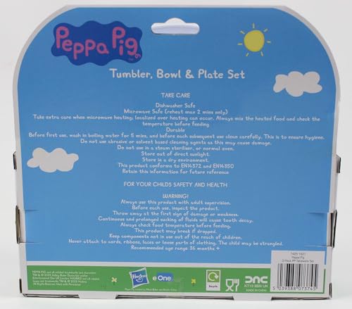 Peppa Pig Perfect Day 3 Piece Children's Dinnerware Set | PP Plastic | Microwave & Dishwasher Safe 3