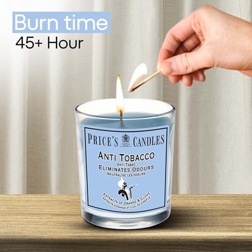 Price's Anti-Tobacco Jar Candle - Orange & Clove Scent | 360g Wax Jar 2
