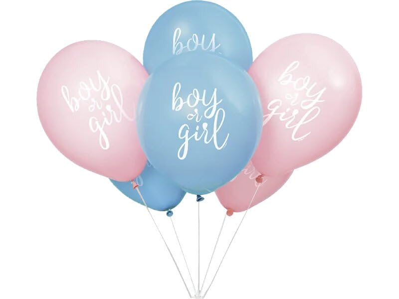Unique Boy or Girl Gender Reveal Latex Balloons - Vibrant Pink & Blue | Pack of 8 | 30cm 4