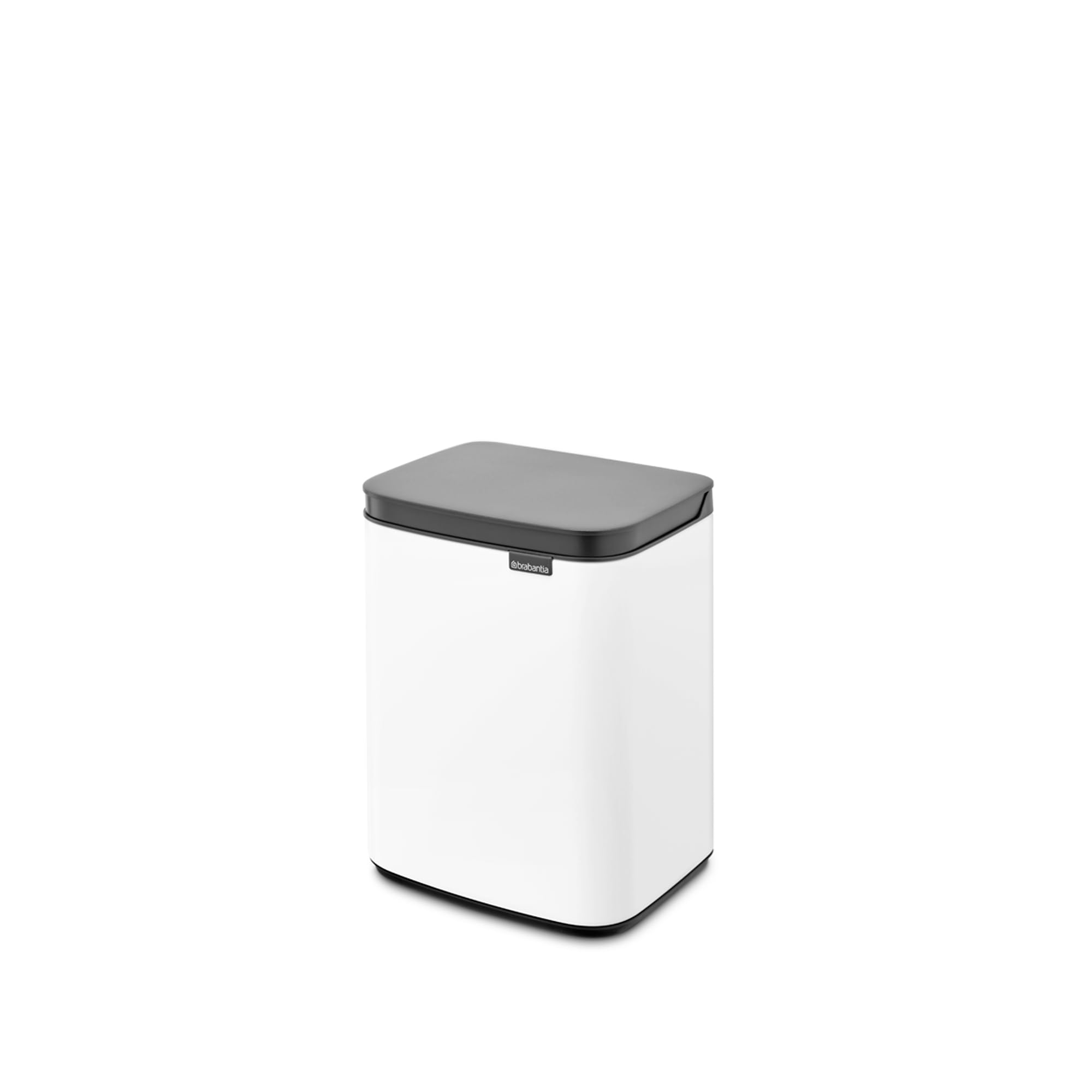 Brabantia Bo Waste Bin - 4L Capacity, Compact, White Alloy Steel | Quiet Close 3