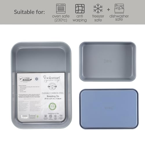Cooksmart Signature Roasting Tin - 39cm Carbon Steel | PFOA-Free Non-Stick 3