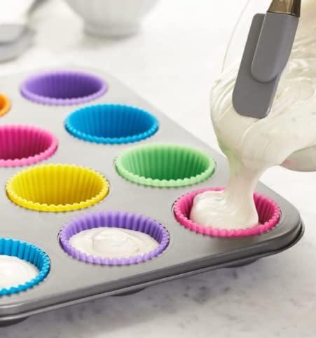 Zuvo Reusable Baking Cups - 24 Pack Silicone Muffin Molds | Non-Stick & Dishwasher Safe 3